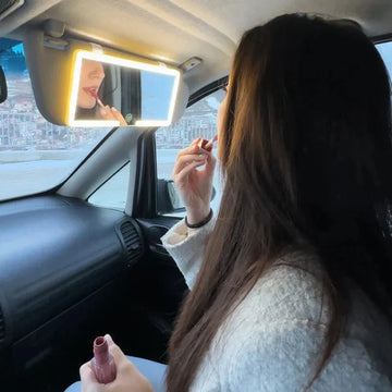 Vanity Mirror with 3 Light Modes | 80 LED & Rechargeable Touch Control for Cars.